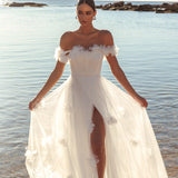 Good Things Tulle Rosette Maxi Dress Ivory
