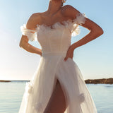 Good Things Tulle Rosette Maxi Dress Ivory