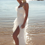 Sun To Me Tulle Maxi Dress Off White
