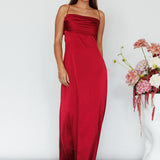 Love Letters Strappy Cowl Back Dress Burgundy