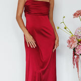 Love Letters Strappy Cowl Back Dress Burgundy