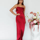 Love Letters Strappy Cowl Back Dress Burgundy