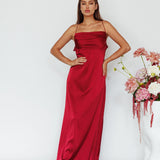 Love Letters Strappy Cowl Back Dress Burgundy