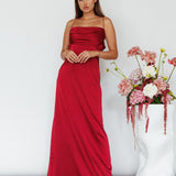 Love Letters Strappy Cowl Back Dress Burgundy