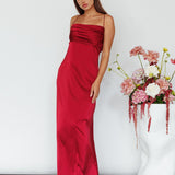 Love Letters Strappy Cowl Back Dress Burgundy