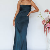 Love Letters Strappy Cowl Back Dress Teal