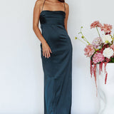 Love Letters Strappy Cowl Back Dress Teal