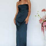 Love Letters Strappy Cowl Back Dress Teal