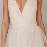 Seylah Tiered Frill Maxi Dress Glitter Cream