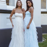 Rori Tulle Cascade Maxi Dress Ivory