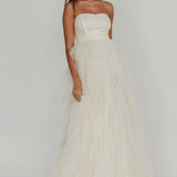 Rori Tulle Cascade Maxi Dress Ivory
