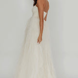 Rori Tulle Cascade Maxi Dress Ivory