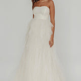 Rori Tulle Cascade Maxi Dress Ivory