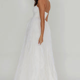 Rori Tulle Cascade Maxi Dress White