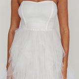 Rori Tulle Cascade Maxi Dress White