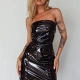 Overpass Cut-Out Patent Mini Dress Black