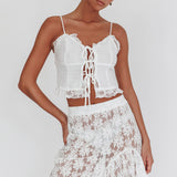 Fancy Girl Tie-Up Cami Top Off White