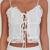 Fancy Girl Tie-Up Cami Top Off White