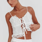 Fancy Girl Tie-Up Cami Top Off White