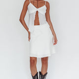 Babydolls Lace Trim Split Top Off White