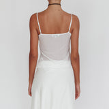 Babydolls Lace Trim Split Top Off White