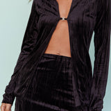 Mirah Open Front Long Sleeve Top Black