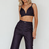 Isalei Bralette Crop Top Denim