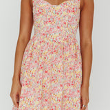 Hey Baby Halterneck Mini Dress Pink Floral