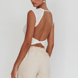 Kareesa Open Back Sleeveless Top White