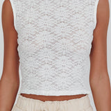 Kareesa Open Back Sleeveless Top White