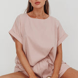 Yuna Pleat Back Boxy Tee Blush