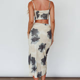 Miss You Midi Skirt Floral Cream