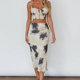Miss You Midi Skirt Floral Cream