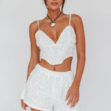 Staycation Lace Shorts White