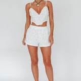 Staycation Lace Bustier Top White