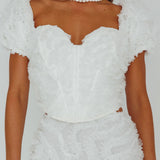 Cielito Embellished Crop Top White