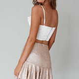 Lila Cowl Neck Corset Top Cream