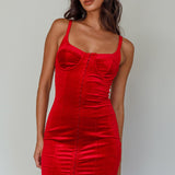 Allie Hook & Eye Mini Dress Velvet Burgundy