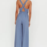 Everything Crossover Strap Jumpsuit Storm Blue