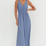 Everything Crossover Strap Jumpsuit Storm Blue