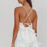 Summer Dream Tiered Ruffle Romper Off White