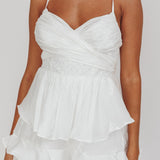 Summer Dream Tiered Ruffle Romper Off White