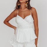 Summer Dream Tiered Ruffle Romper Off White
