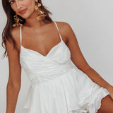 Summer Dream Tiered Ruffle Romper Off White