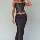 Moto Strapless Zipper Top Black