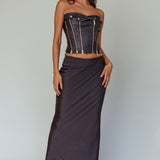 Moto Strapless Zipper Top Black