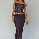 Moto Strapless Zipper Top Black
