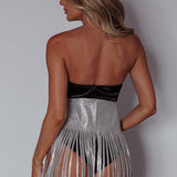 Up All Night Diamante Crop Top Black