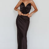 Mieke Pointed Sweetheart Neckline Crop Top Black