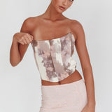 Emmalyn Corset Top Peach Multi